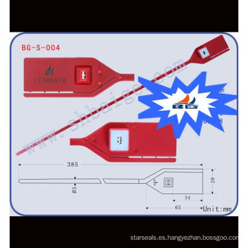 sello pull-tite BG-S-004, fabricantes de sellos de plástico, contenedores de plástico con cierre hermético, precinto de seguridad inviolable